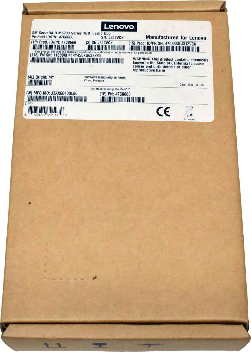 ServeRAID M5200 Series 1GB Flash/RAID 5 Upgrade 47C8660 New Neu ServeRAID M5200 Series 1GB Flash/RAID 5 Upgrade 47C8660 New Neu