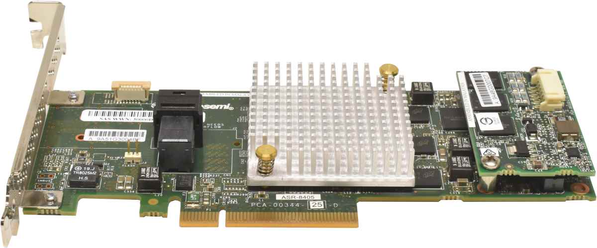 Adaptec ASR-8405 Raid Controller 12Gb/s PCIe x8 1GB mit BBU + 4x SATA/SAS Kabel