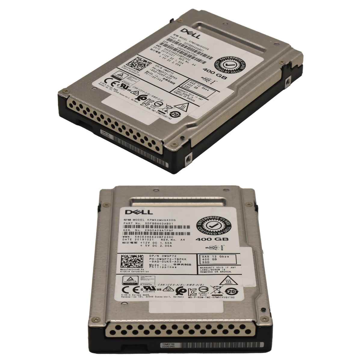 Dell 400GB 2.5" 12G SAS SSD KPM5XMUG400G 0WGP72 R730 T630 R720 T620