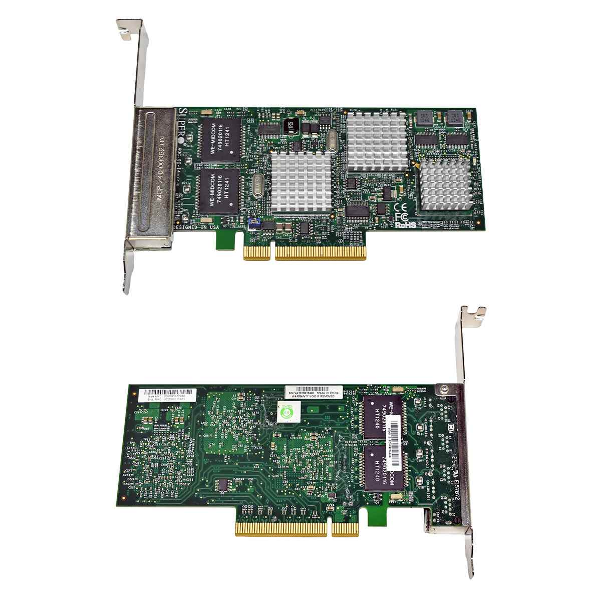 Supermicro AOC-1G-I4 Quad-Port 1GE RJ-45 PCIe2.1 x8 Ethernet Adapter Card FP