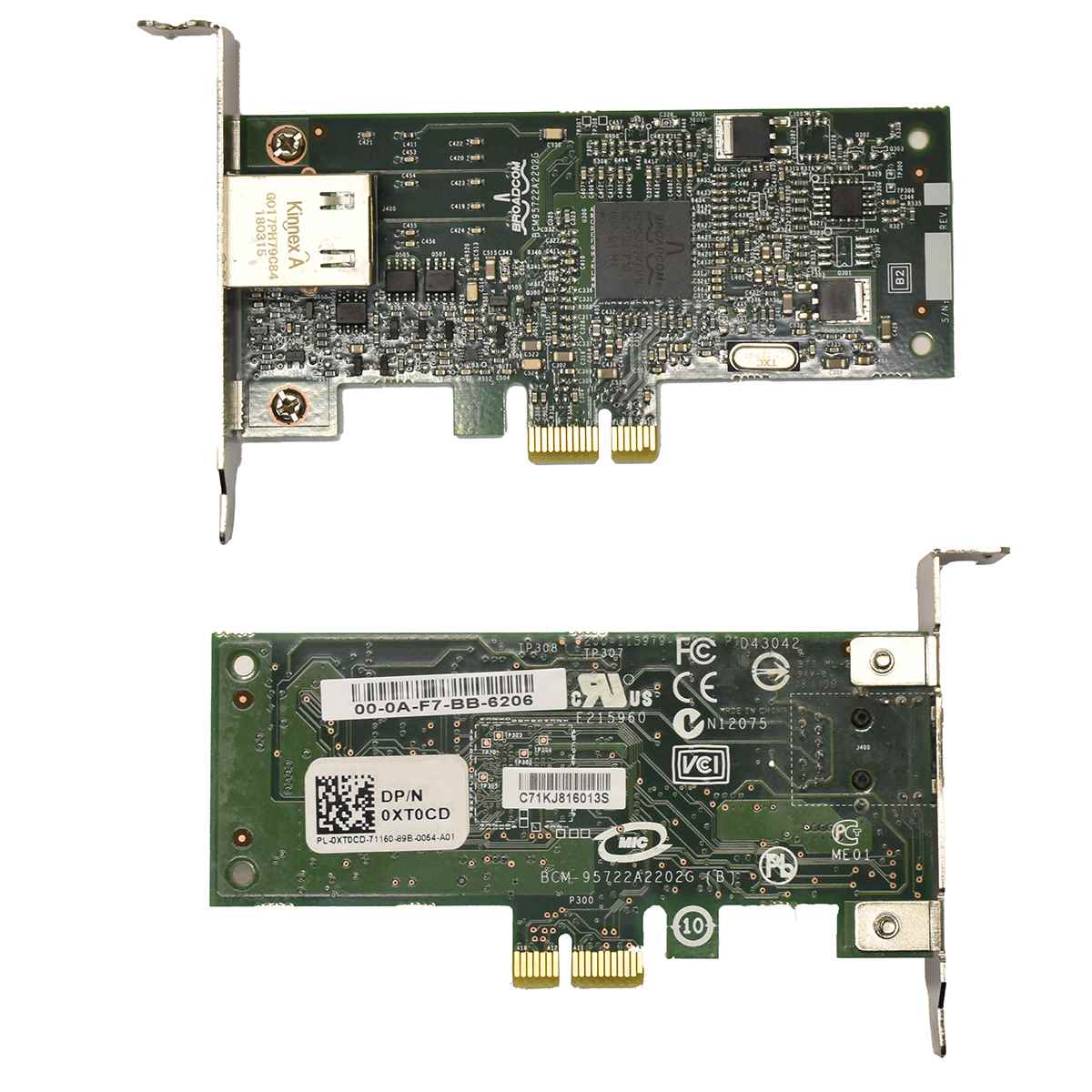 Dell Gigabit Netzwerkkarte Broadcom 5722 PCIe 0XT0CD LP Dell Gigabit Netzwerkkarte Broadcom 5722 PCIe 0XT0CD LP