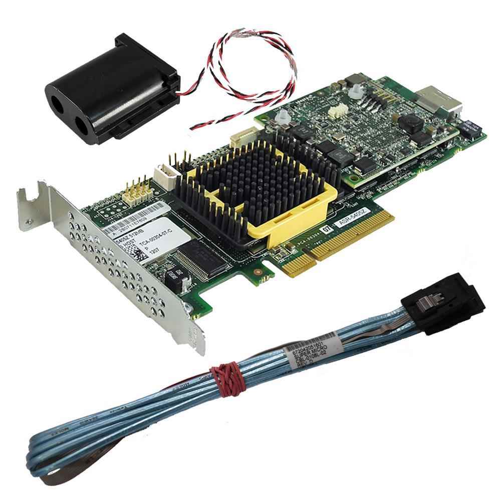 Adaptec ASR-5405Z SAS/SATA RAID Controller + BBU ZMM-100CC + Kabel #2 Low Profile Adaptec ASR-5405Z SAS/SATA RAID Controller + BBU ZMM-100CC + Kabel #2 Low Profile