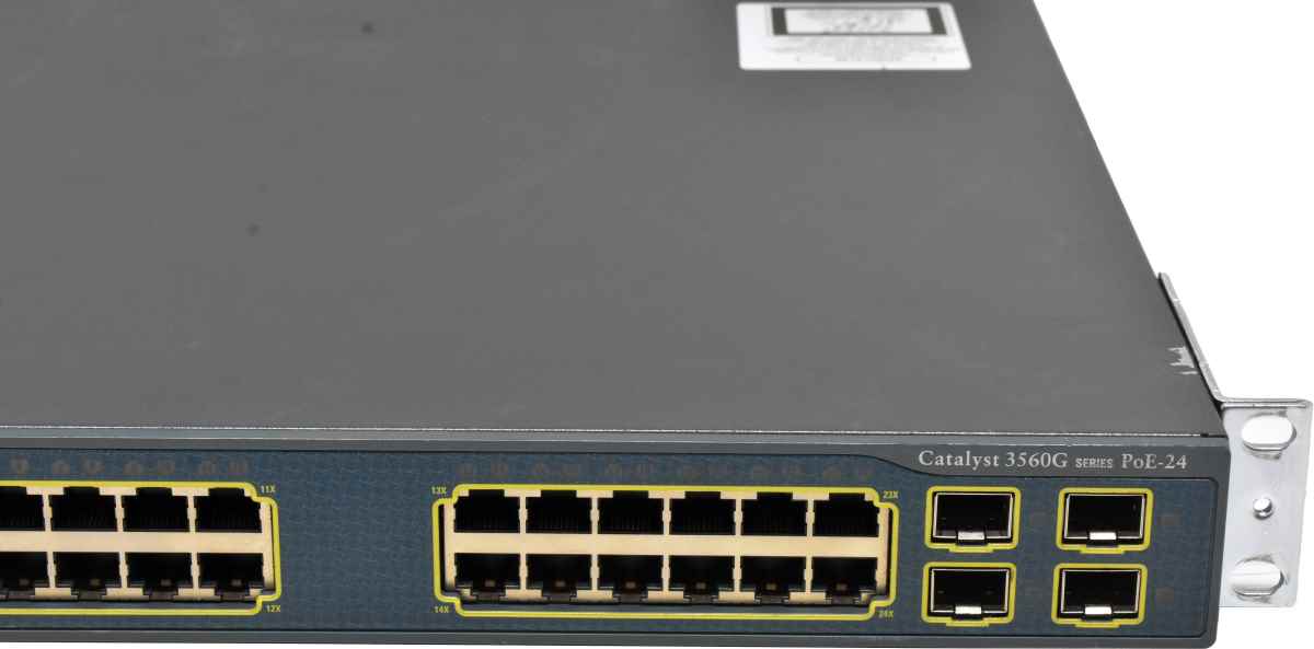 Cisco Catalyst WS-C3560G-24PS-S 24-Port PoE Gigabit Ethernet Switch 4x SFP Rack Ears