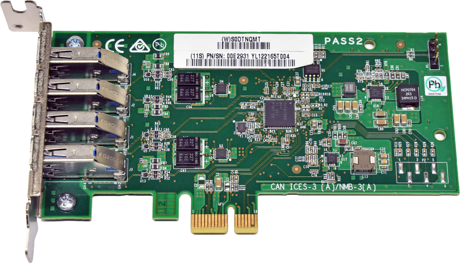 IBM-00E2931-Quad-Port-USB-3-0-Adapter-PCIe-x1-LP-003.jpg IBM 00E2931 Quad-Port USB 3.0 Adapter PCIe x1 LP