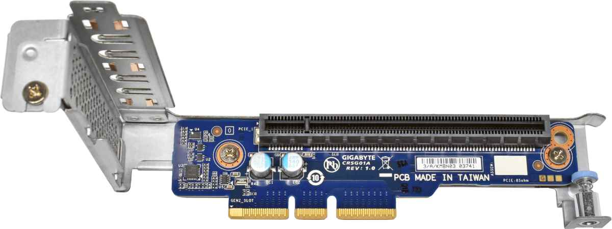 Gigabyte G292-Z20 / G292-280 PCIe x16 Low-Profile Riser Card CRSG01A + Cage Right Side Gigabyte G292-Z20 / G292-280 PCIe x16 Low-Profile Riser Card CRSG01A + Cage Right Side