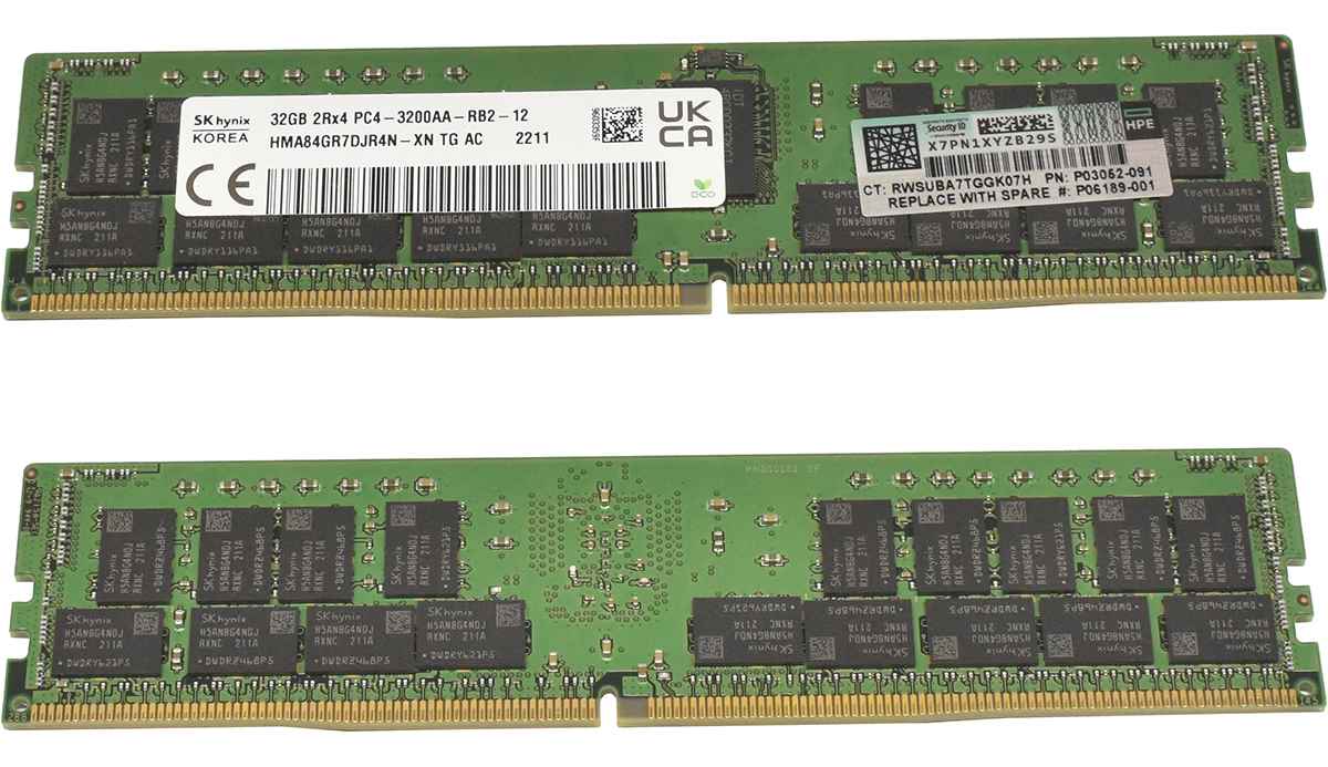HP Skhynix 32GB 2Rx4 PC4-3200AA-RB2 Server RAM ECC DDR4 HMA84GR7DJR4N-XN P03052-091