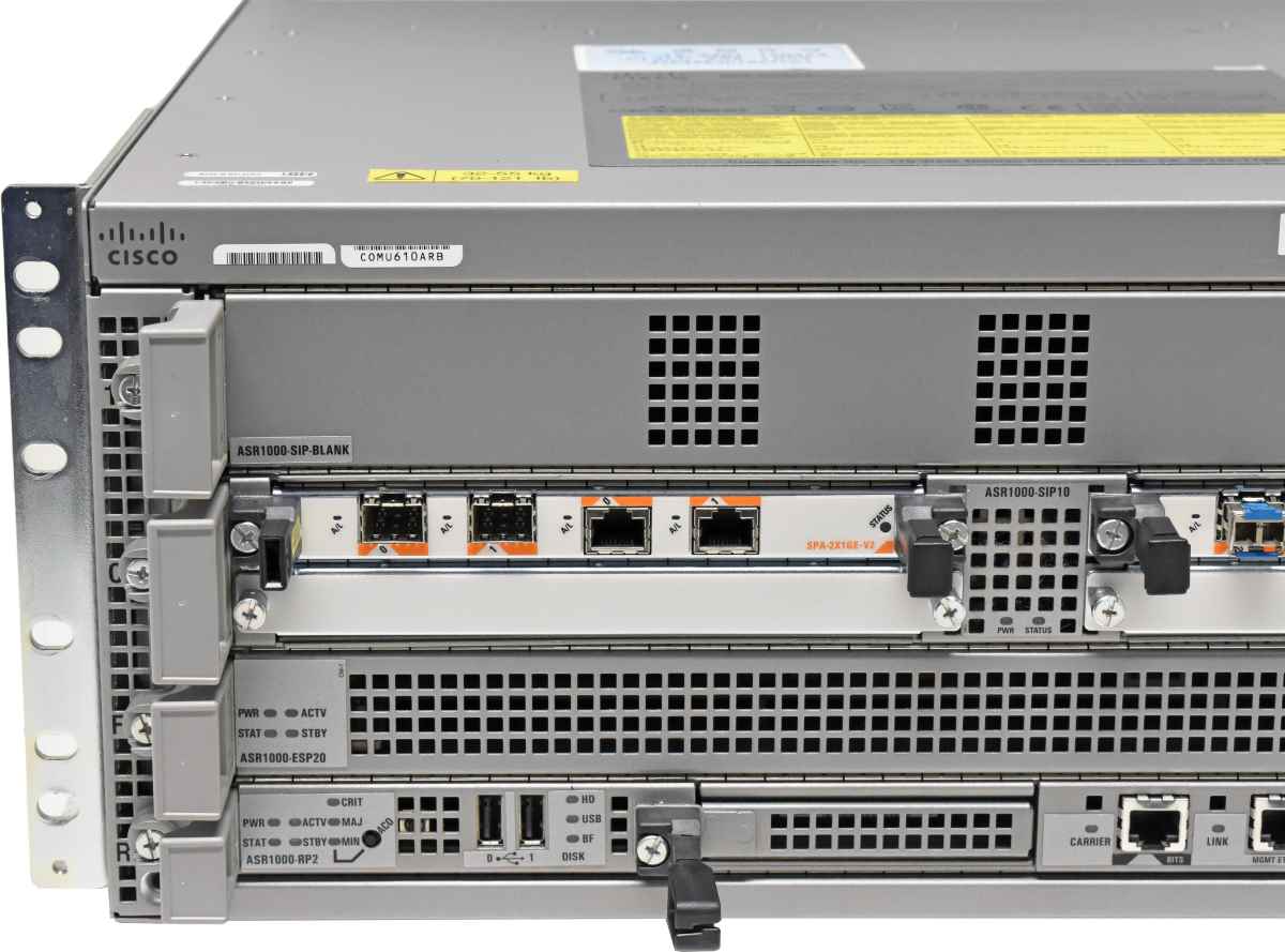 Cisco ASR1004 68-2570-06 + Modul ASR1000-RP2 ASR1000-ESP20 ASR1000-SIP10 2x SPA-2X1GE-V2 2x PSU + Mini-GBIC