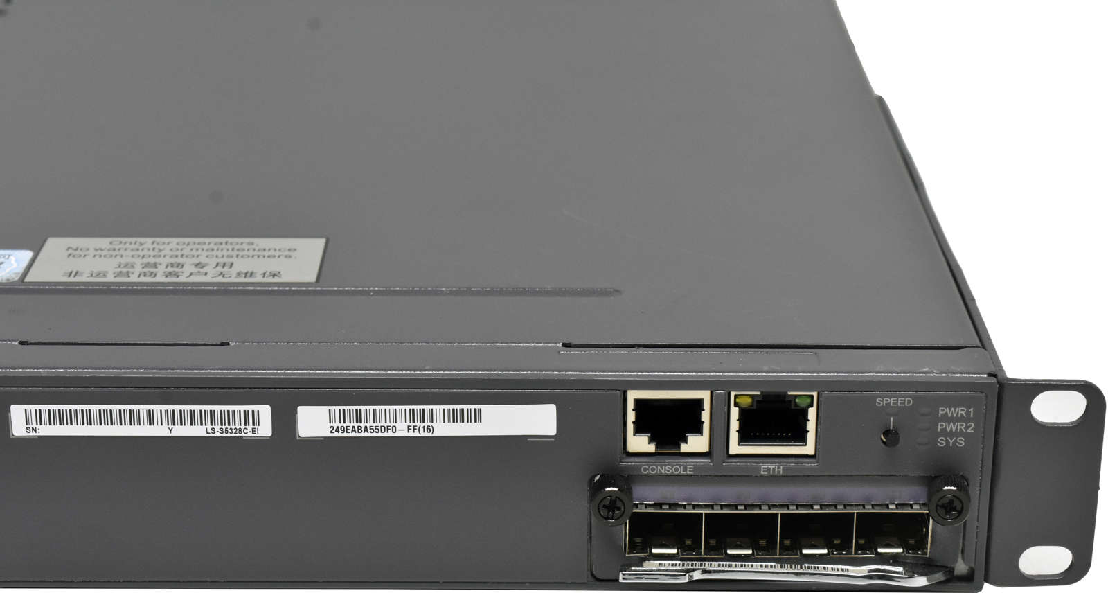Huawei-Quidway-S5300-Series-S5328C-EI-24-Port-RJ-4-004.jpg Huawei Quidway S5300 Series S5328C-EI 24-Port RJ-45 GE Switch +Module LS5D00E4GF01 +Rack Ears