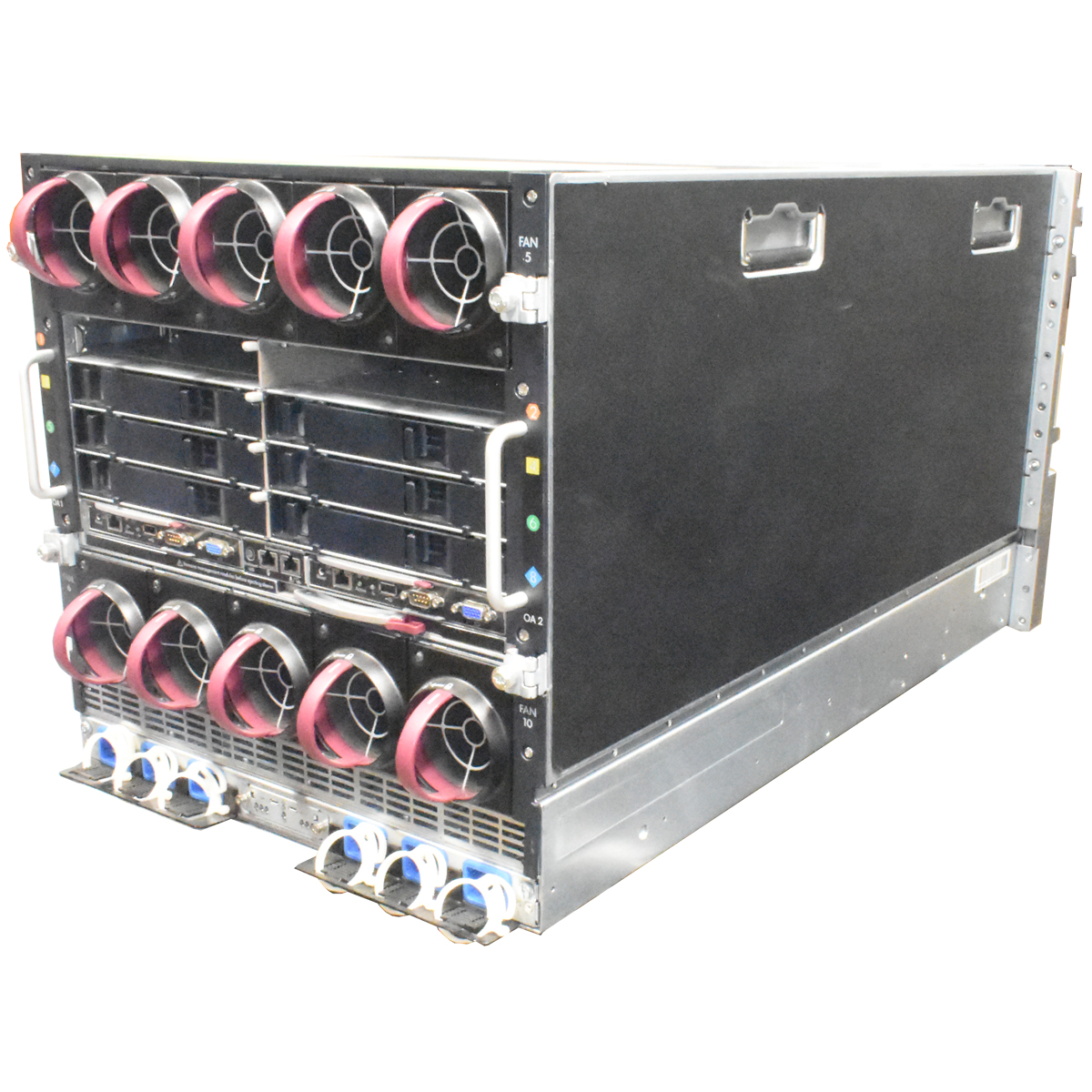 HP BladeSystem c7000 Enclosure 681844-B21 712987-B21 10xFan 6xPower Supply 2x 708046-001 1x 407295-504 HP BladeSystem c7000 Enclosure 16x BL460c G9 No RAM NO CPU