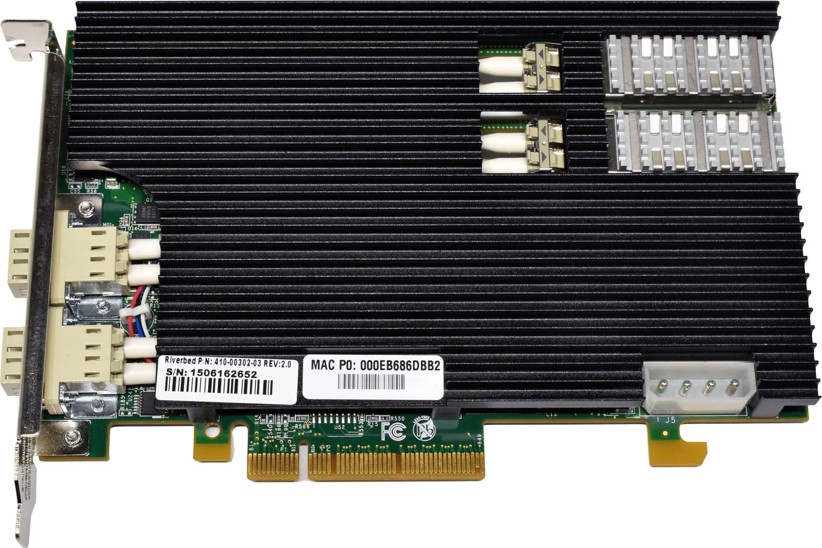 Riverbed Dual-Port NIC-1-010G-2SR-BP 410-00302-03 SR Fibre 10G PCIe x8