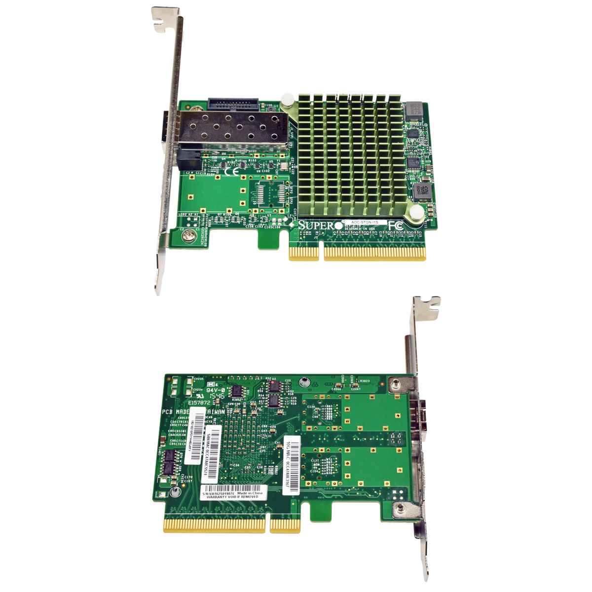 Supermicro AOC-STGN-I1S 1-Port FC SFP+ PCIe x8 10Gb Ethernet Network Adapter FP Supermicro AOC-STGN-I1S 1-Port FC SFP+ PCIe x8 10Gb Ethernet Network Adapter FP