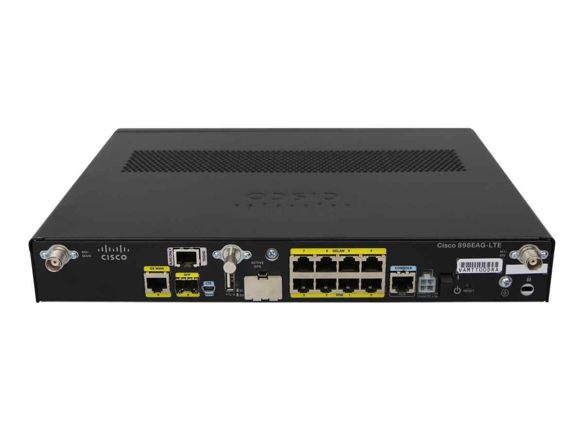Cisco C898EAG-LTE-GA-K9 8-Port (4xPoE) GE Integrated Services Router 1x 1G SFP Cisco C898EAG-LTE-GA-K9 8-Port (4xPoE) GE Integrated Services Router 1x 1G SFP
