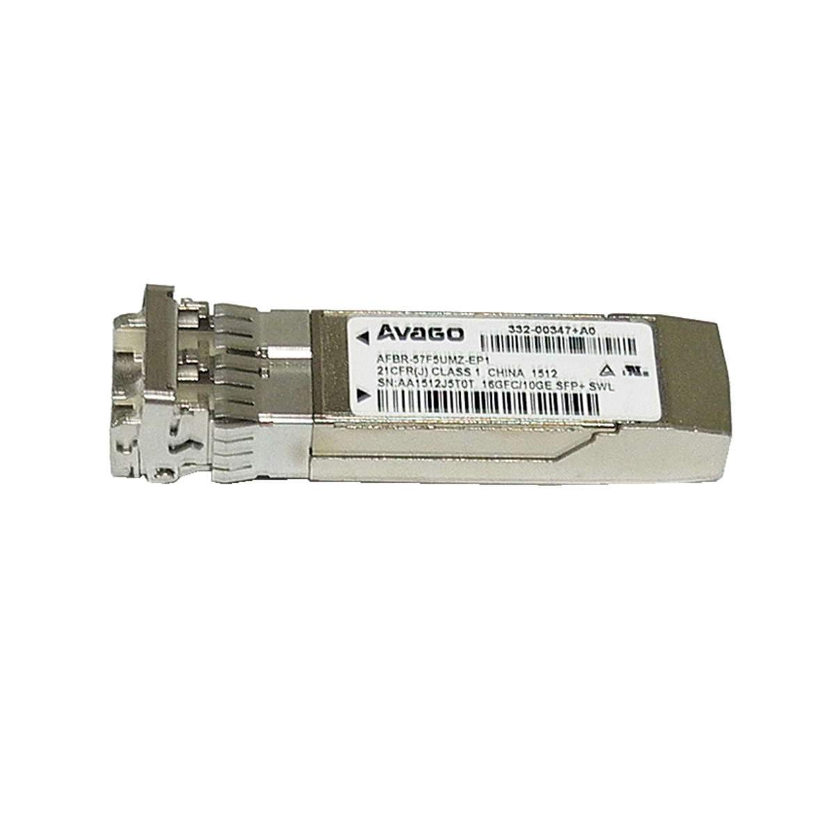 AVAGO-AFBR-57F5UMZ-EP1-16Gb-FC-SFP-SWL-850-nm-Tran-002.jpg AVAGO AFBR-57F5UMZ-EP1 16Gb FC SFP+ SWL 850 nm Transceiver NA P/N 332-00347+A0