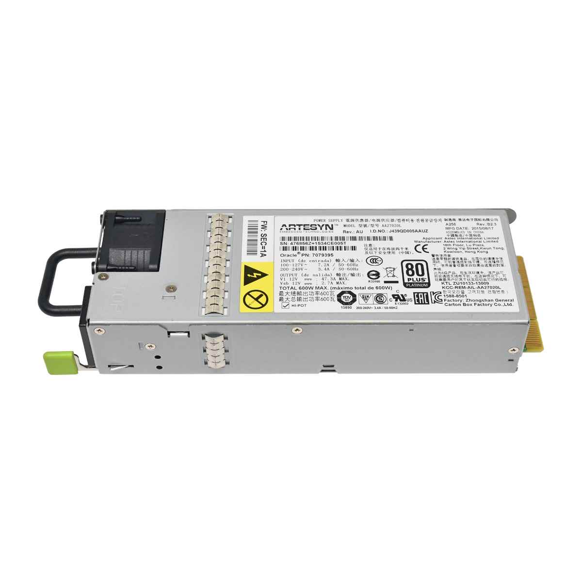 Artesyn Sun Oracle 600W Netzteil PSU AA27020L 7079395 für Oracle Server Artesyn Sun Oracle 600W Netzteil PSU AA27020L 7079395 für Oracle Server