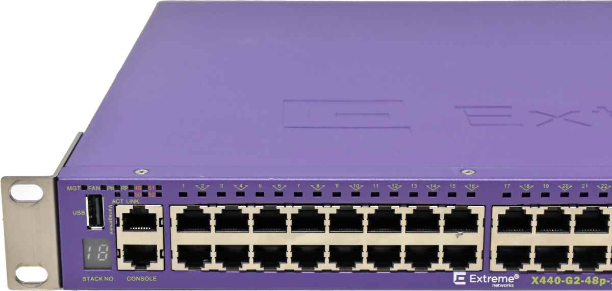 Extreme Networks Summit X440-G2-48p-10GE4 16535 48-Port RJ-45 PoE+ GE Switch 2x10G RJ-45 4xSFP 4xSFP+ Rack Ears