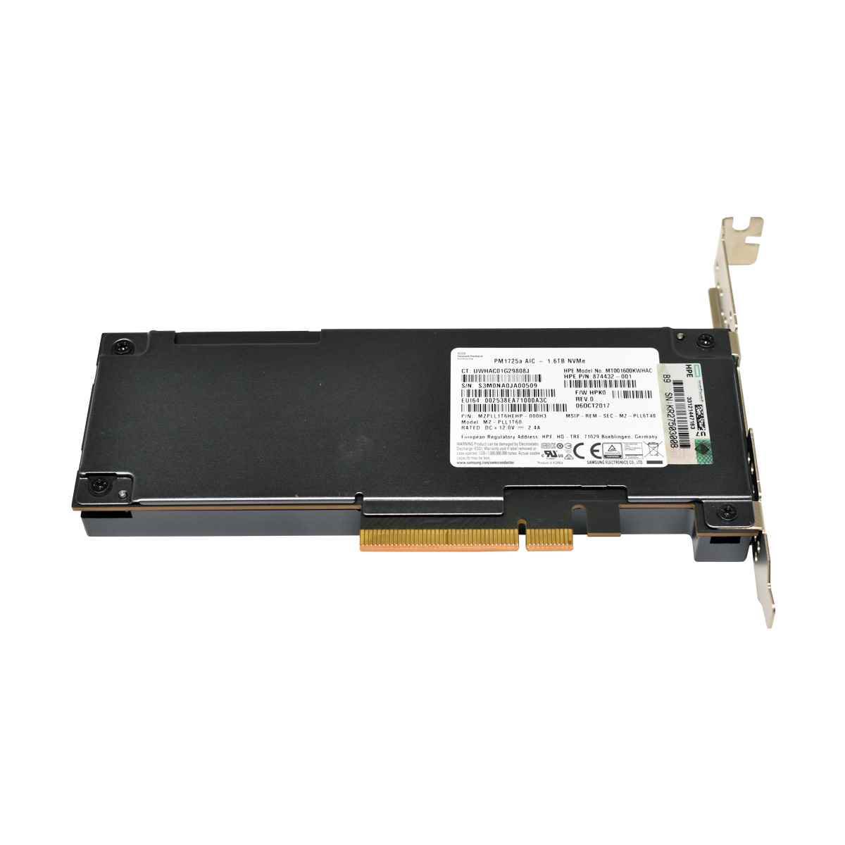 HP Samsung PM1725a MZ-PLL1T60 874432-001 1.6TB NVMe SSD PCIe x8 FP HP Samsung PM1725a MZ-PLL1T60 874432-001 1.6TB NVMe SSD PCIe x8 FP