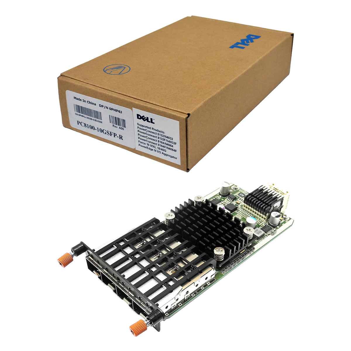 Dell PowerConnect PC8100-10GSFP-R 0PHP6J Quad-Port SFP+ 10GE Expansion Card NEW NEU Dell PowerConnect PC8100-10GSFP-R 0PHP6J Quad-Port SFP+ 10GE Expansion Card NEW NEU