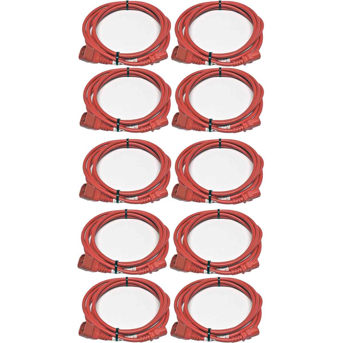 10x Panduit Netzkabel C14 C13 Power Kabel rot 3m 10A 250V Verlängerung PC14C13RD10-Q