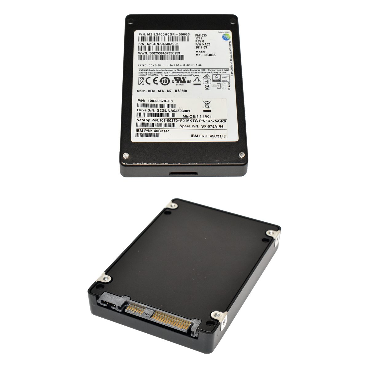 Samsung NetApp IBM 400 GB 12 GB/s 2.5" SSD MZ-ILS400A 46C3142 46C3141 108-00370 MZILS400HCGR Samsung NetApp IBM 400 GB 12 GB/s 2.5" SSD MZ-ILS400A 46C3142 46C3141 108-00370 MZILS400HCGR