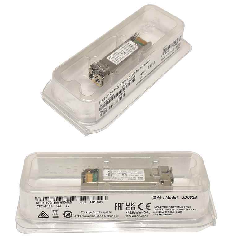 HP GBIC X130 10G SFP+ 850nm 300m LC SR Transceiver JD092B NEU