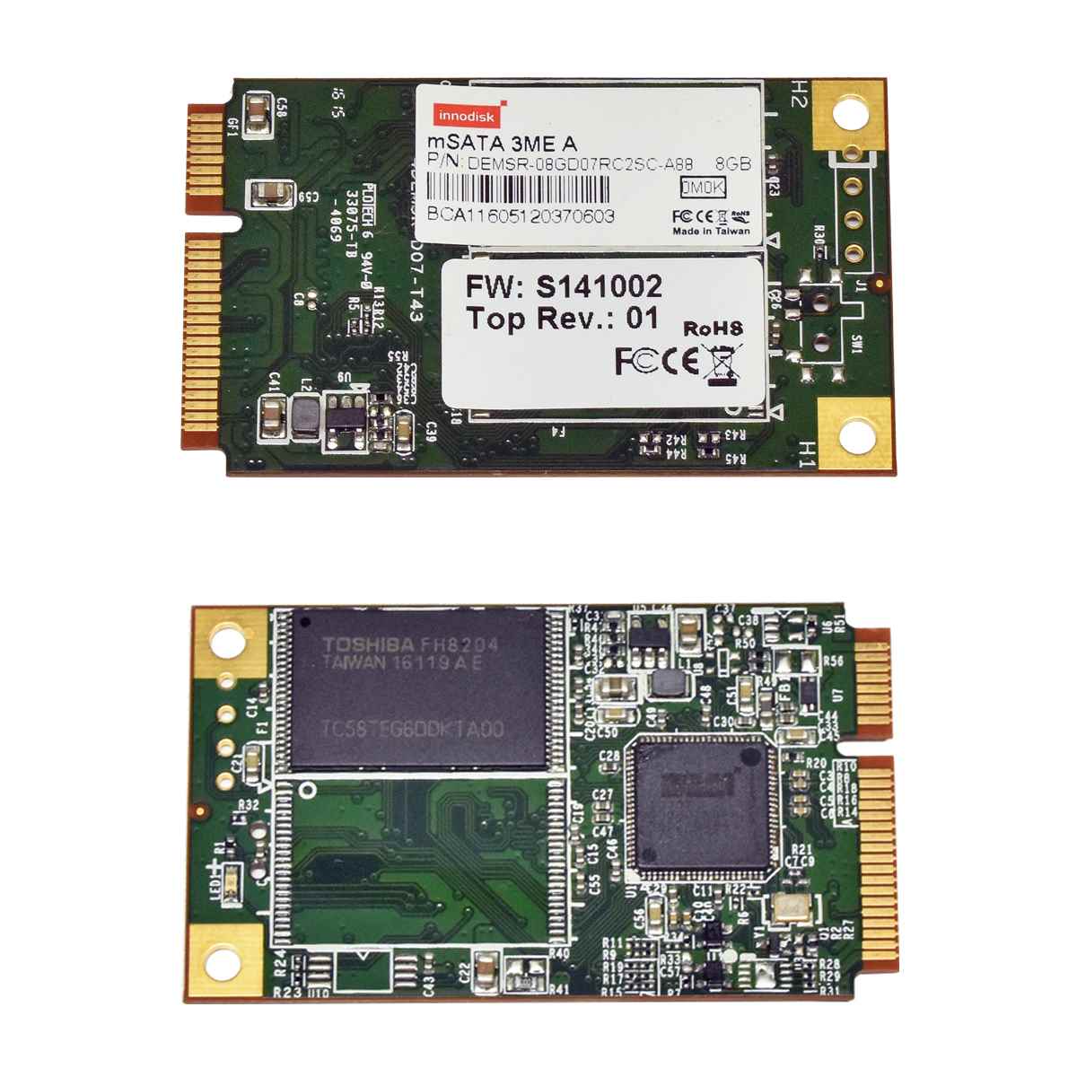 Innodisk mSATA 3ME / 3ME A mini-PCIe 8GB 6 Gb/s SSD Memory Card DEMSR-08GD07RC2SC-A88 Innodisk mSATA 3ME / 3ME A mini-PCIe 8GB 6 Gb/s SSD Memory Card DEMSR-08GD07RC2SC-A88
