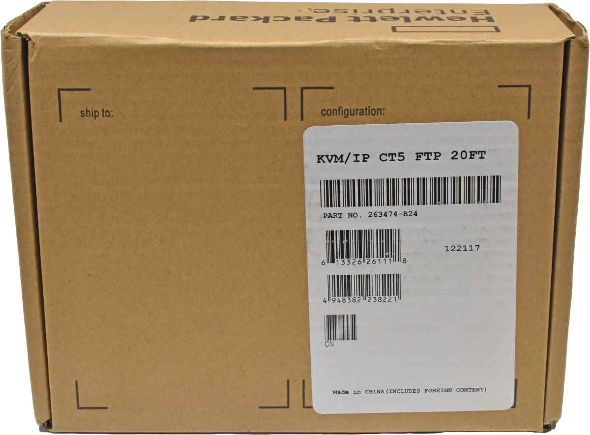 5-Pack HP 263474-B24 CAT5 KVM Cable RJ45 / RJ45 6m 5-Pack HP 263474-B24 CAT5 KVM Cable RJ45 / RJ45 6m