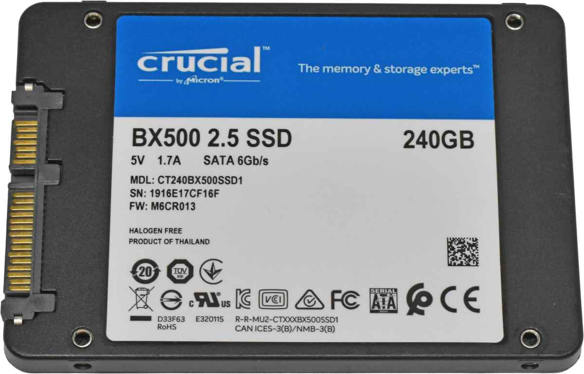 Crucial BX500 240GB 2.5 Zoll SATA 6Gb/s SSD CT240BX500SSD1