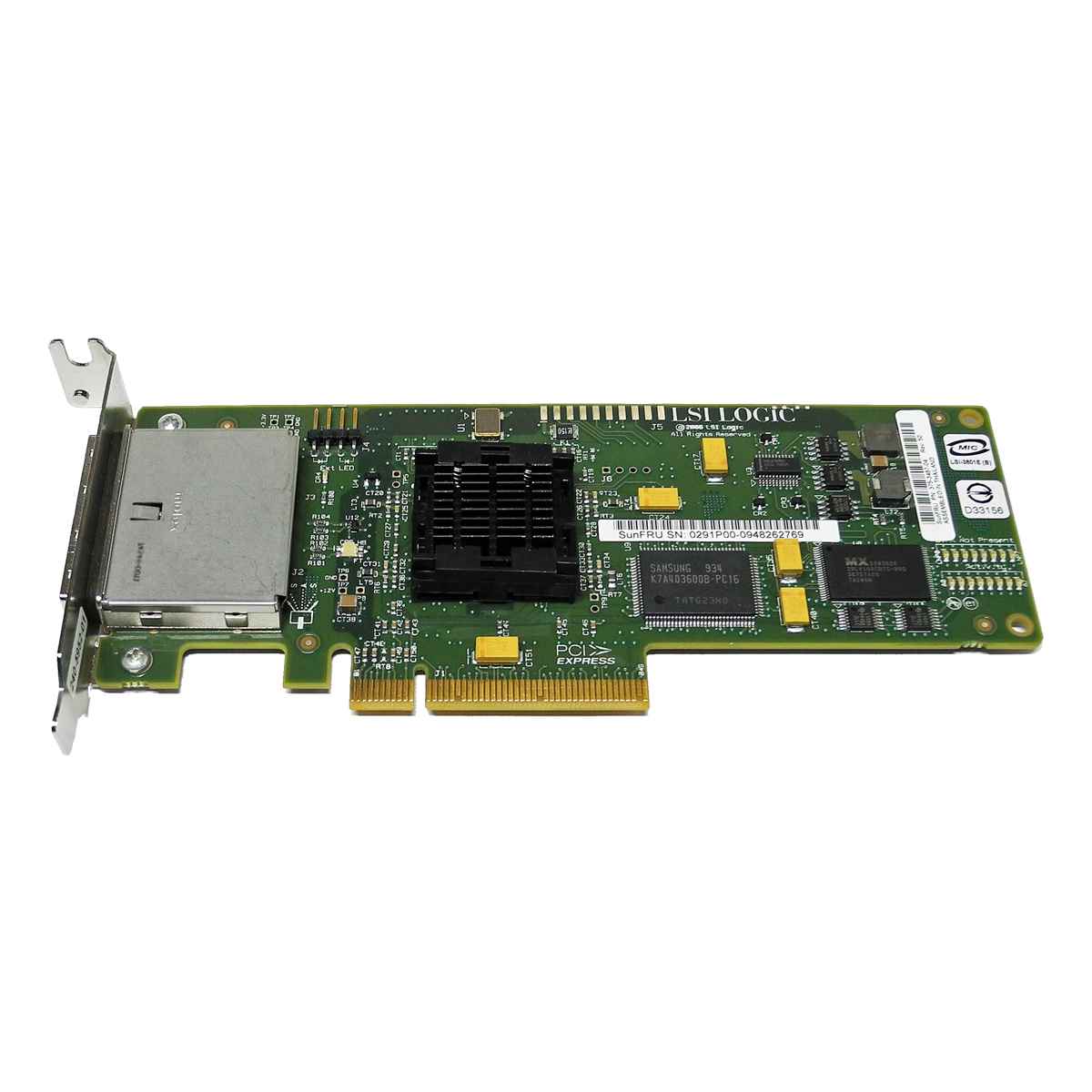 LSI SAS3801EL-S dual-Port 3 Gb SAS PCIe x8 Server Adapter SunFRU 375-3487-04 LP LSI SAS3801EL-S dual-Port 3 Gb SAS PCIe x8 Server Adapter SunFRU 375-3487-04 LP