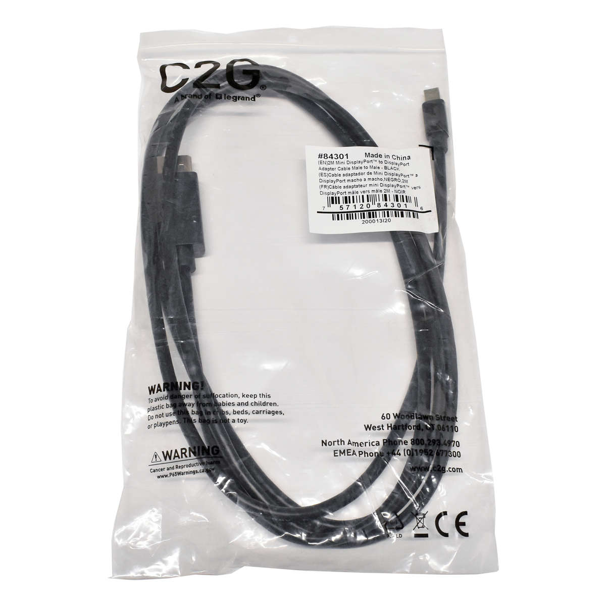 Datenkabel-2M-C2G-84301-Mini-Display-Port---Displa-002.jpg Datenkabel 2M C2G 84301 Mini Display Port - Display Port Neu OVP