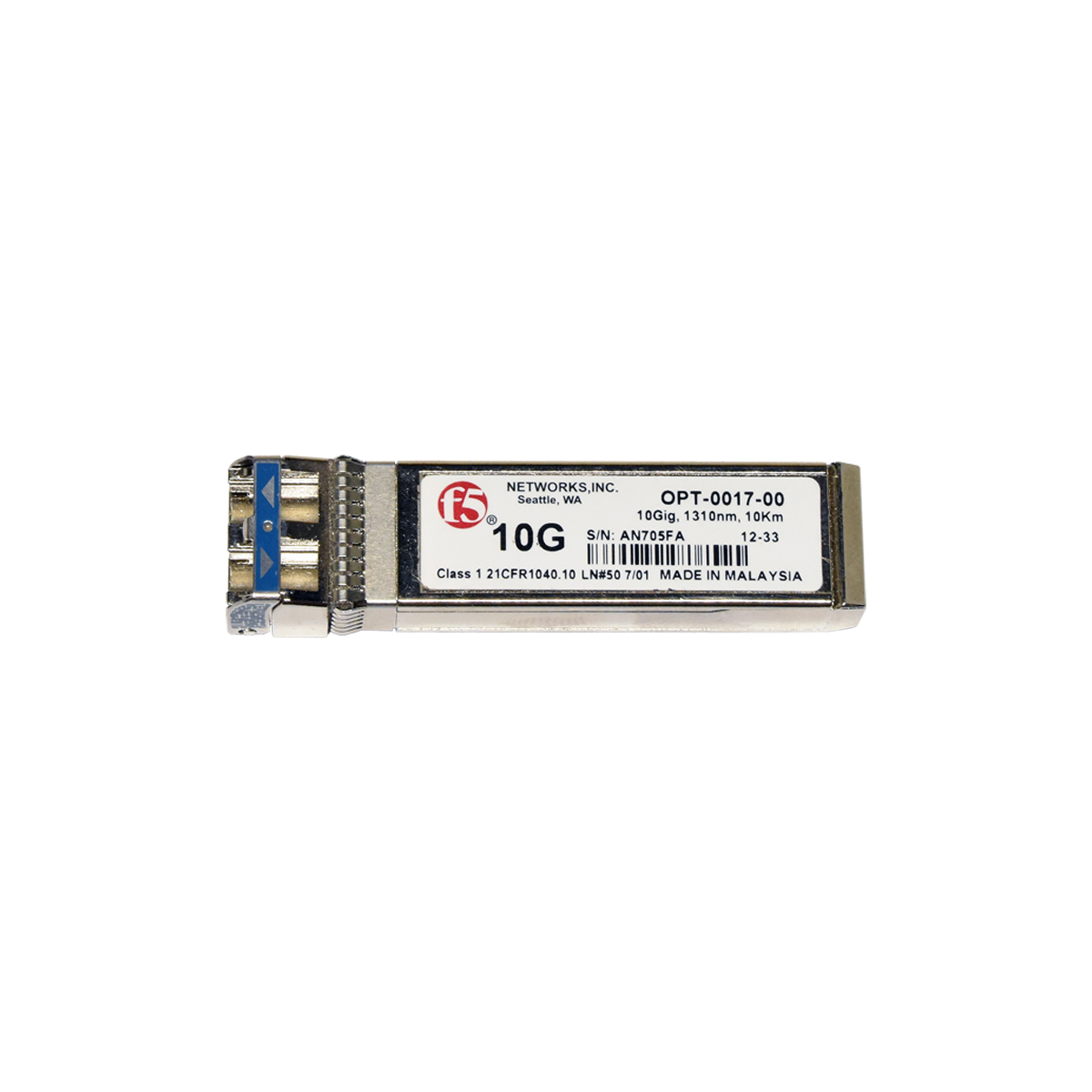 F5 Networks OPT-0017-00 10G 1310nm 10km Mini GBIC SFP+ Transceiver F5 Networks OPT-0017-00 10G 1310nm 10km Mini GBIC SFP+ Transceiver