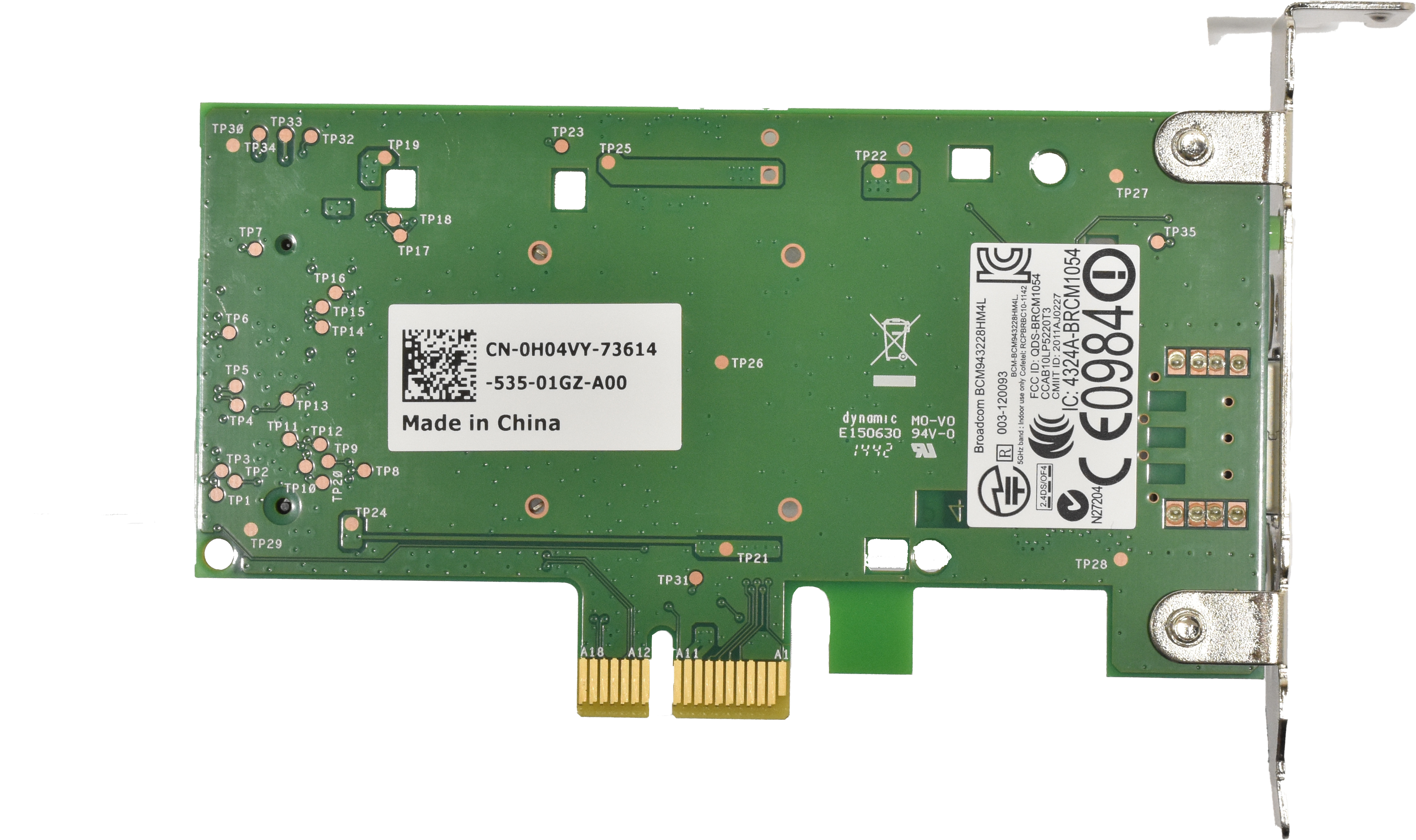 Dell Broadcom CN-0H04VY BCM943228HM4L PCI Wireless Adapter Card 0H04VY LP Dell Broadcom CN-0H04VY BCM943228HM4L PCI Wireless Adapter Card 0H04VY LP