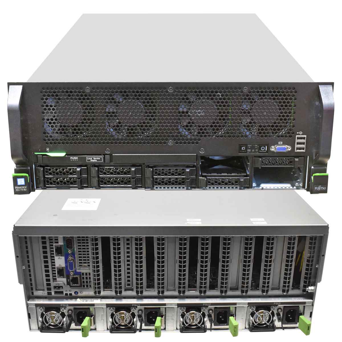 Fujitsu RX4770 M3 Server 4x Intel E7-8890 V4 24C 2,20GHz 0GB RAM 12x SFF 2,5 Fujitsu RX4770 M2 Server 4x E7-8880 V3 18C 2,30GHz 0GB RAM 12x SFF 2,5