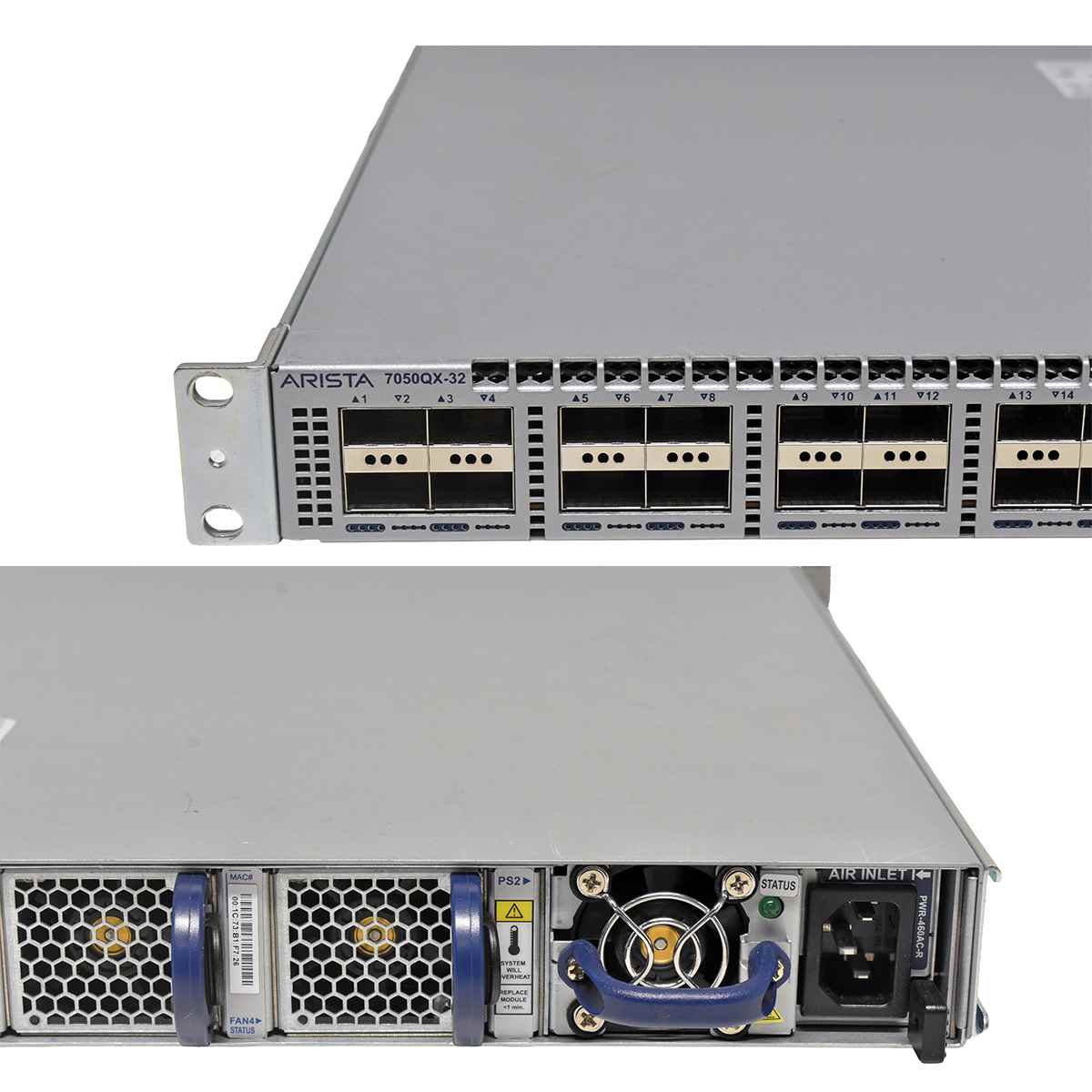 Arista DCS-7050QX-32-R 32-Port QSFP+ 40G Ethernet Switch +Rack Ears