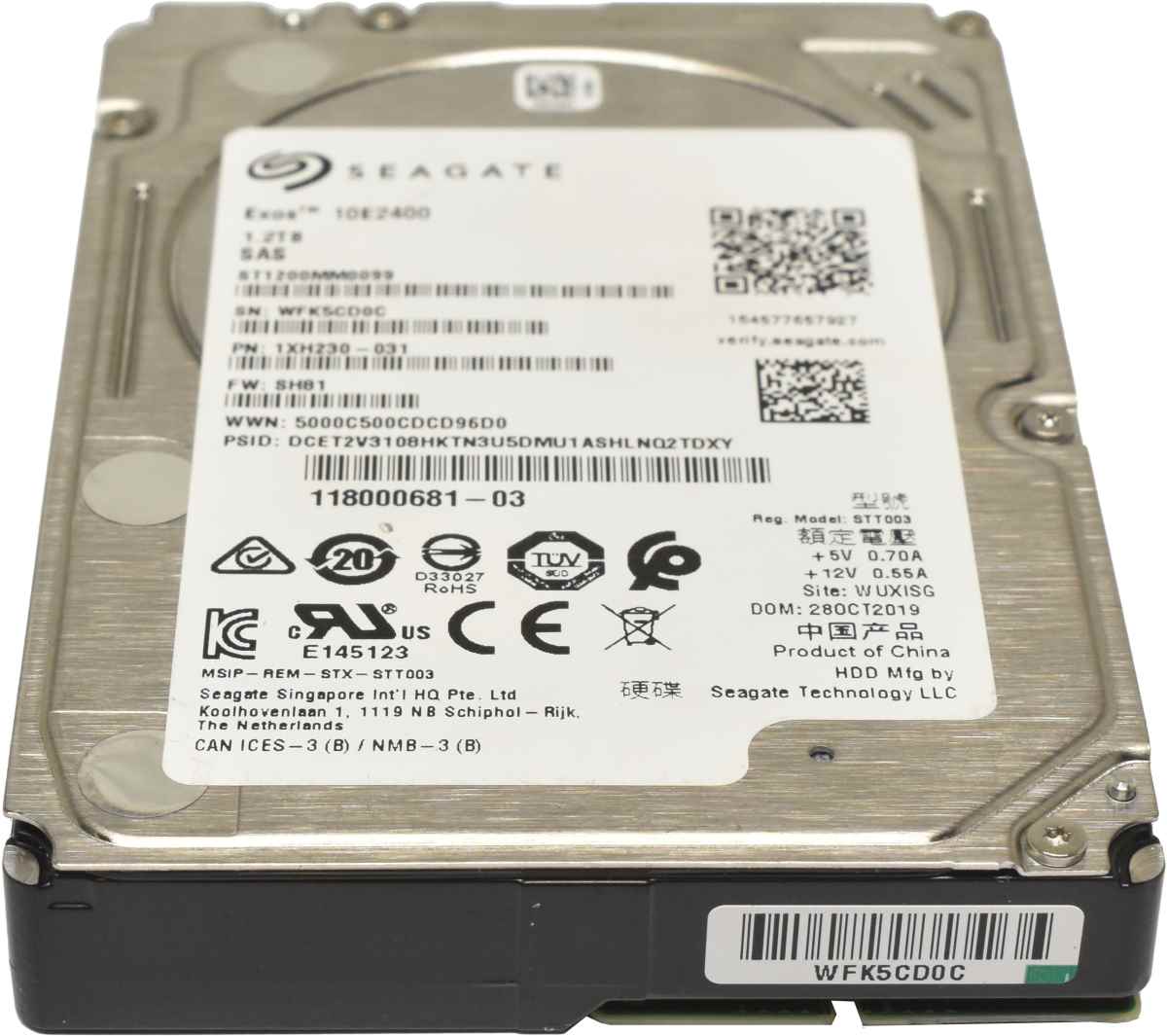 Seagate 1.2TB 2.5" 10K 12G SAS HDD Festplatte ST1200MM0099 1XH230-031