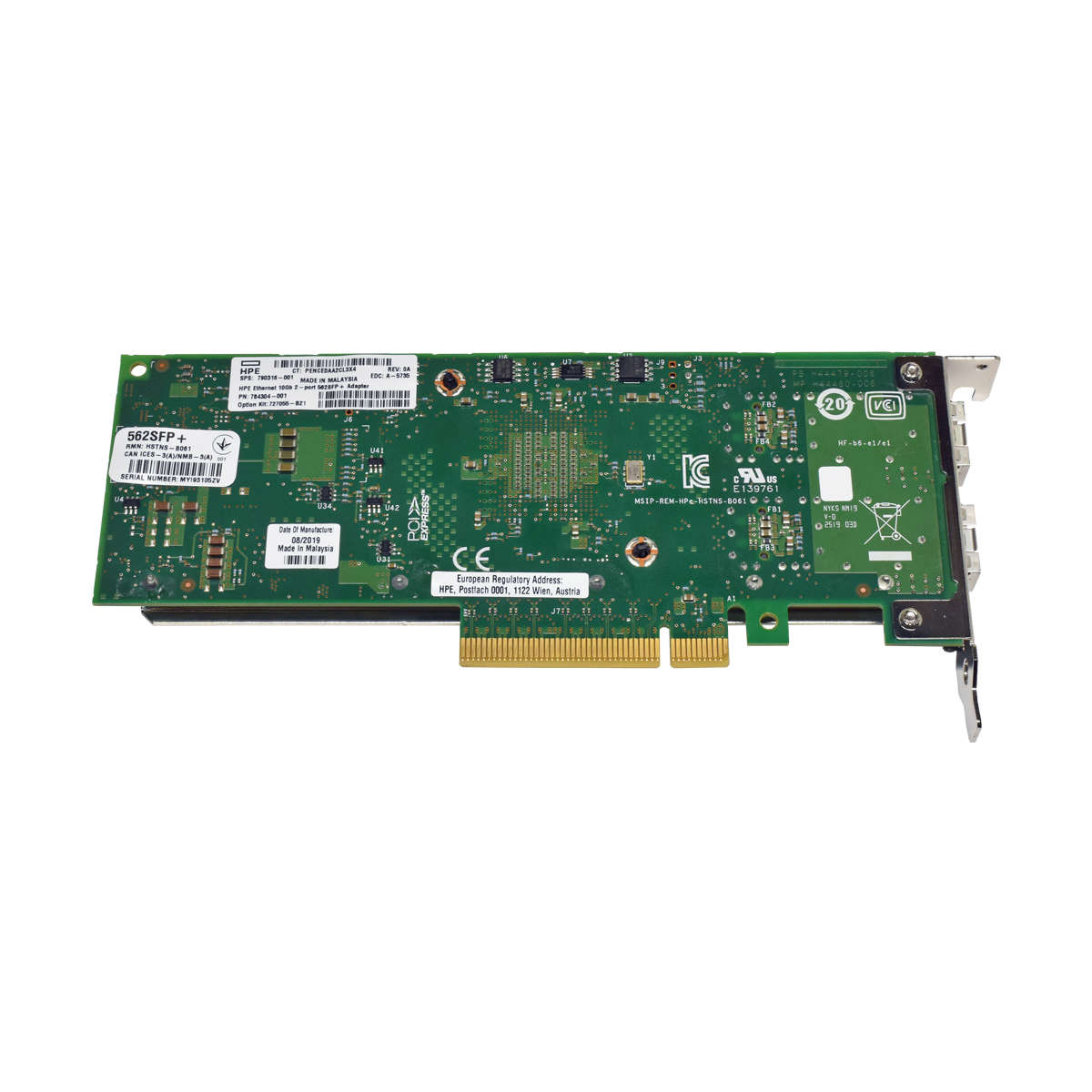 HP-562SFP-Dual-Port-10G-FC-PCIex8-784304-001-79031-006.jpg HP 562SFP+ Dual-Port 10G FC PCIex8 784304-001 790316-001 Network Adapter LP