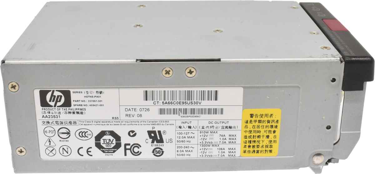 HP Power Supply / Netzeil 1300W HSTNS-PA01 337867-001 für ProLiant DL580 G3/G4 HP Power Supply / Netzeil 1300W HSTNS-PA01 337867-001 für ProLiant DL580 G3/G4