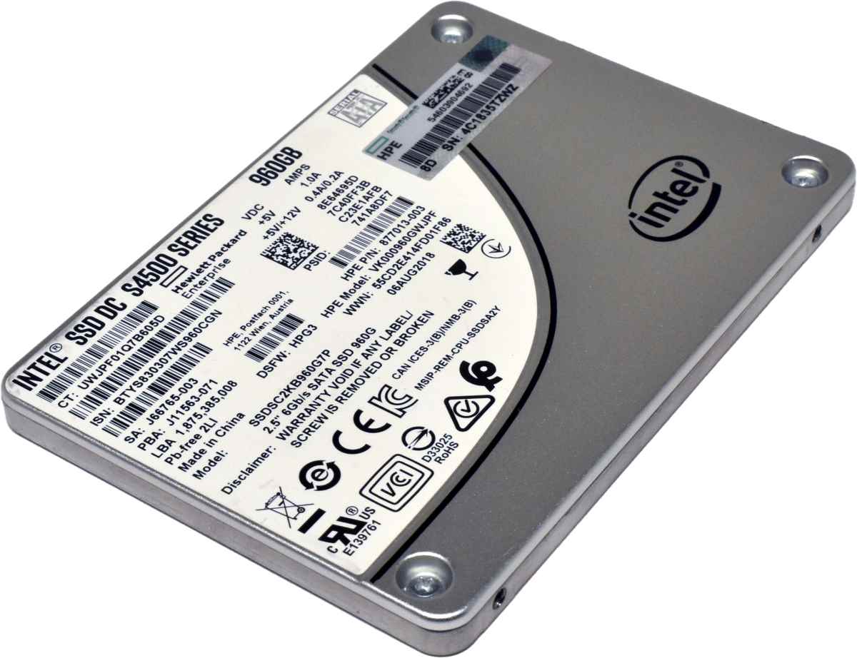 HP Intel SSD DC S4500 Series 960GB 2.5 Zoll 6G SATA SSDSC2KB960G7P 877013-003 HP Intel SSD DC S4500 Series 960GB 2.5 Zoll 6G SATA SSDSC2KB960G7P 877013-003