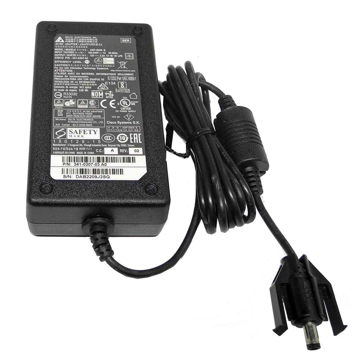 Cisco 341-0307-03 Power Supply/Netzteil 12V 2.5A für Cisco Meraki MR-Series WAP