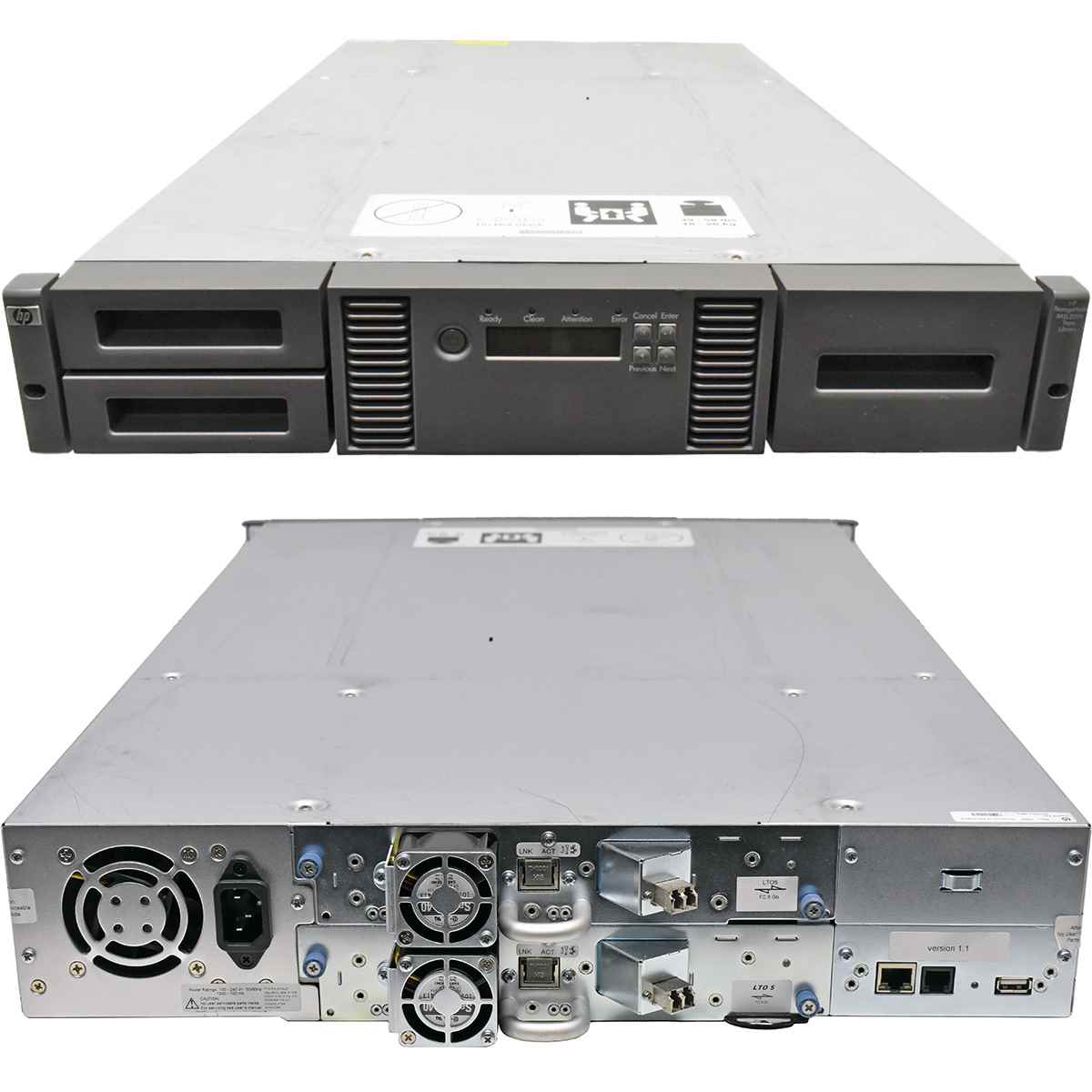 HP StorageWorks MSL2024 AK379A 407351-001 24-Slot Tape Library 2x LTO-5 603882-001 8G FC