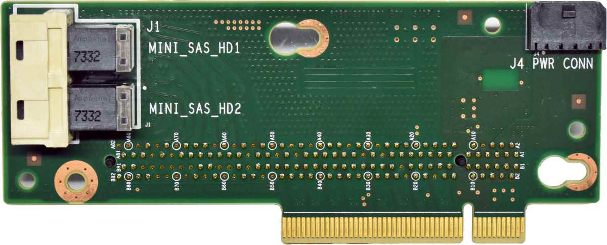 ZT Systems Riser Card T29011201 PCIe x16 - 2x MiniSAS HD SFF-8643 +Cable for Server Storage Z17C31601B