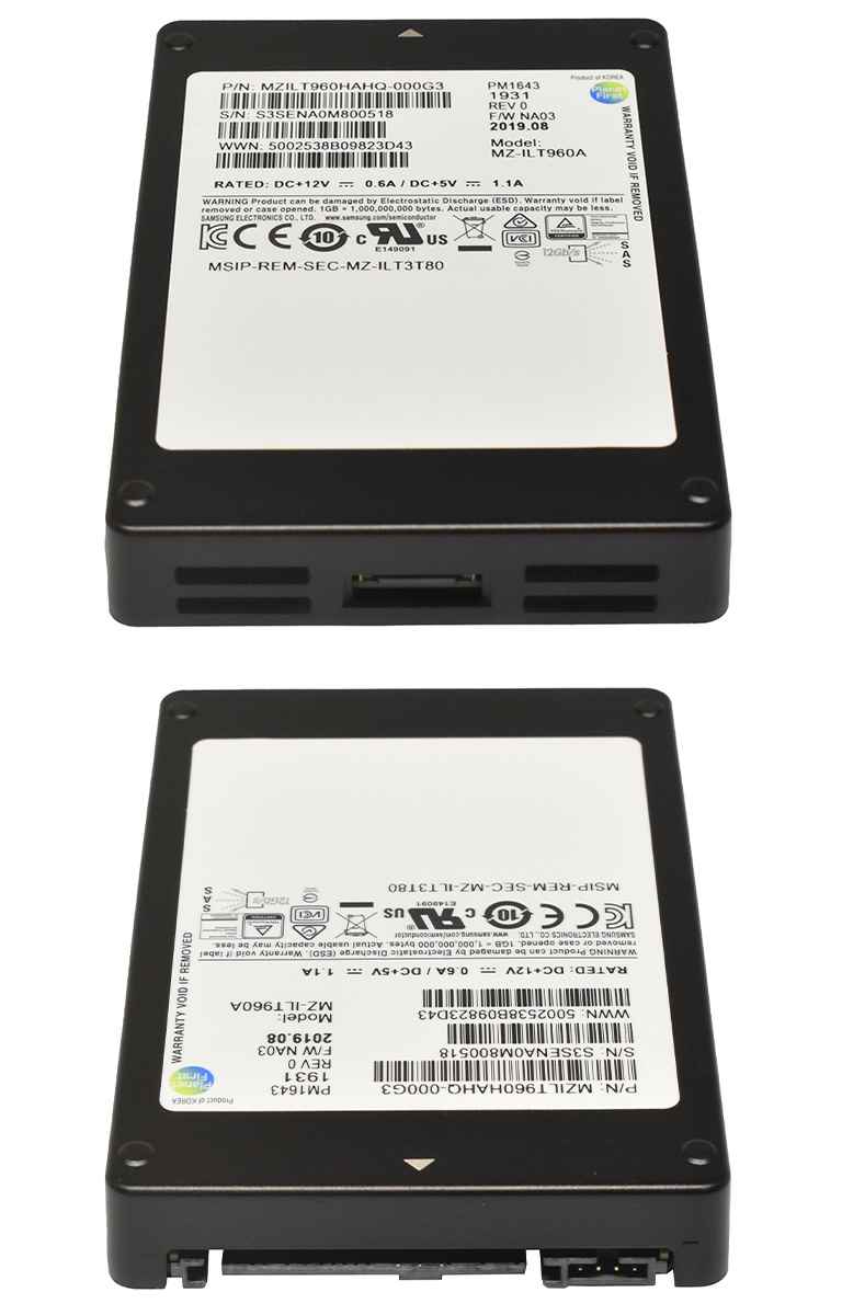 Samsung PM1643 960GB 2.5" 12G SAS SSD MZ-ILT960A MZILT960HAHQ-000G3 512 Bytes