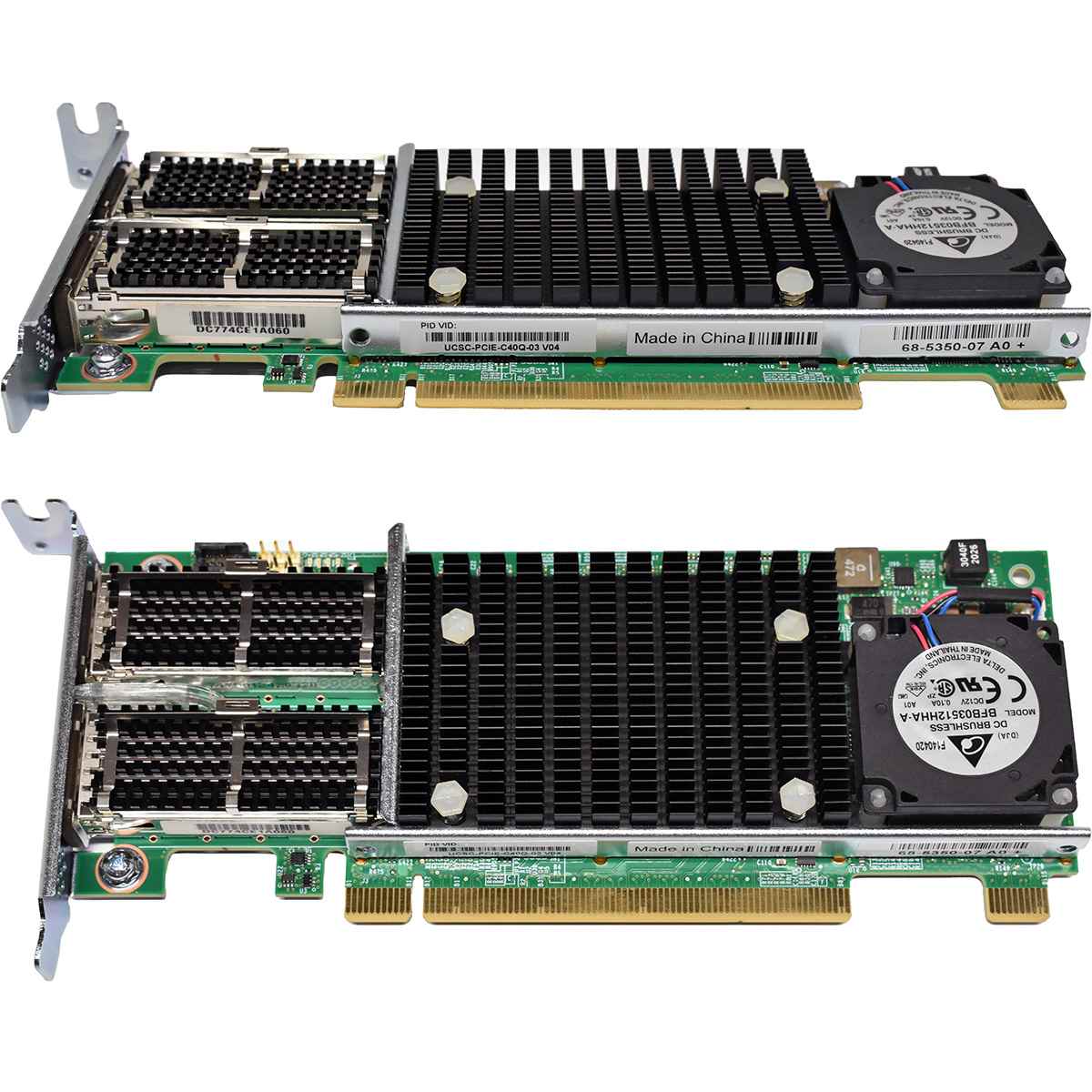 Cisco VIC 1385 UCSC-PCIE-C40Q-03 68-5350-07 Dual-Port QSFP+ 40GE FCoE PCIe 3.0 x16 LP Cisco VIC 1385 UCSC-PCIE-C40Q-03 68-5350-07 Dual-Port QSFP+ 40GE FCoE PCIe 3.0 x16 LP
