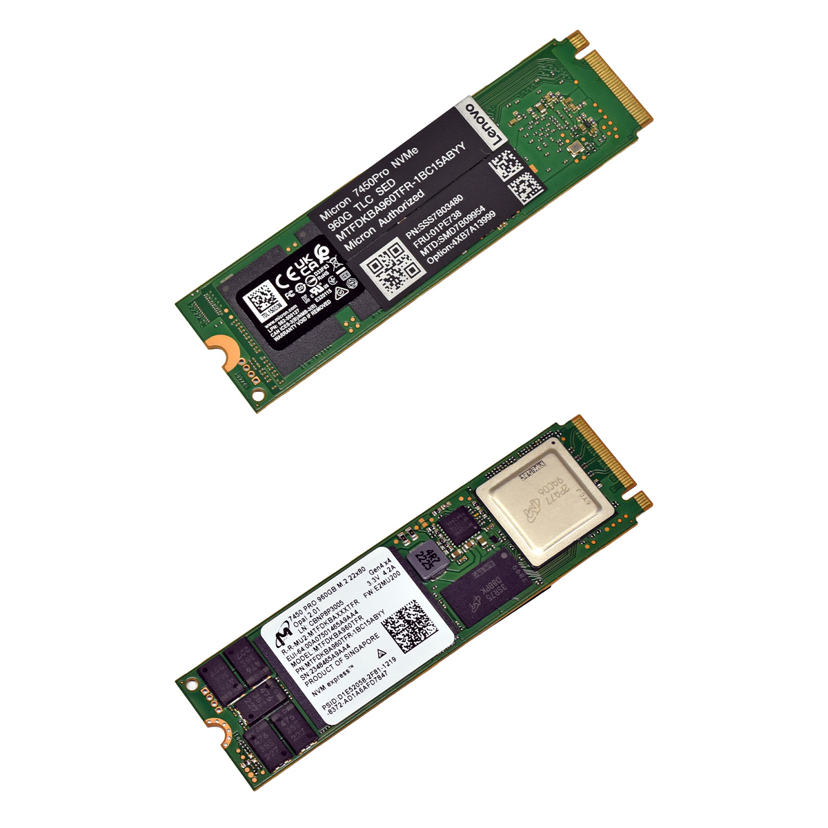 Lenovo Micron 7450 PRO MTFDKBA960TFR 01PE738 960GB M.2 2280 NVMe OPAL SED SSD