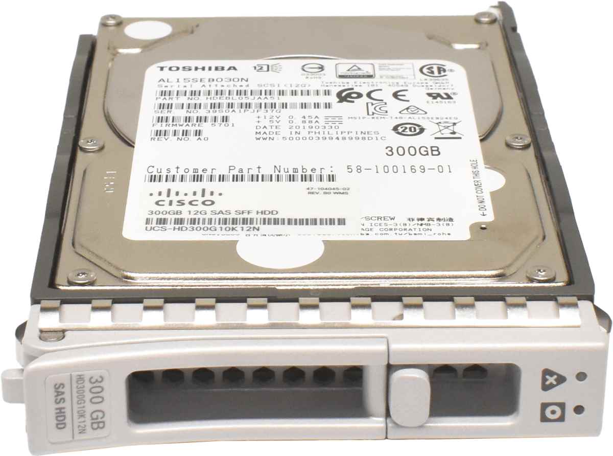 Cisco Toshiba 300GB 2.5" 10K 12G SAS SFF HDD Festplatte AL15SEB030N UCS-HD300G10K12N USC C240 M5 Cisco Toshiba 300GB 2.5" 10K 12G SAS SFF HDD Festplatte AL15SEB030N UCS-HD300G10K12N USC C240 M5