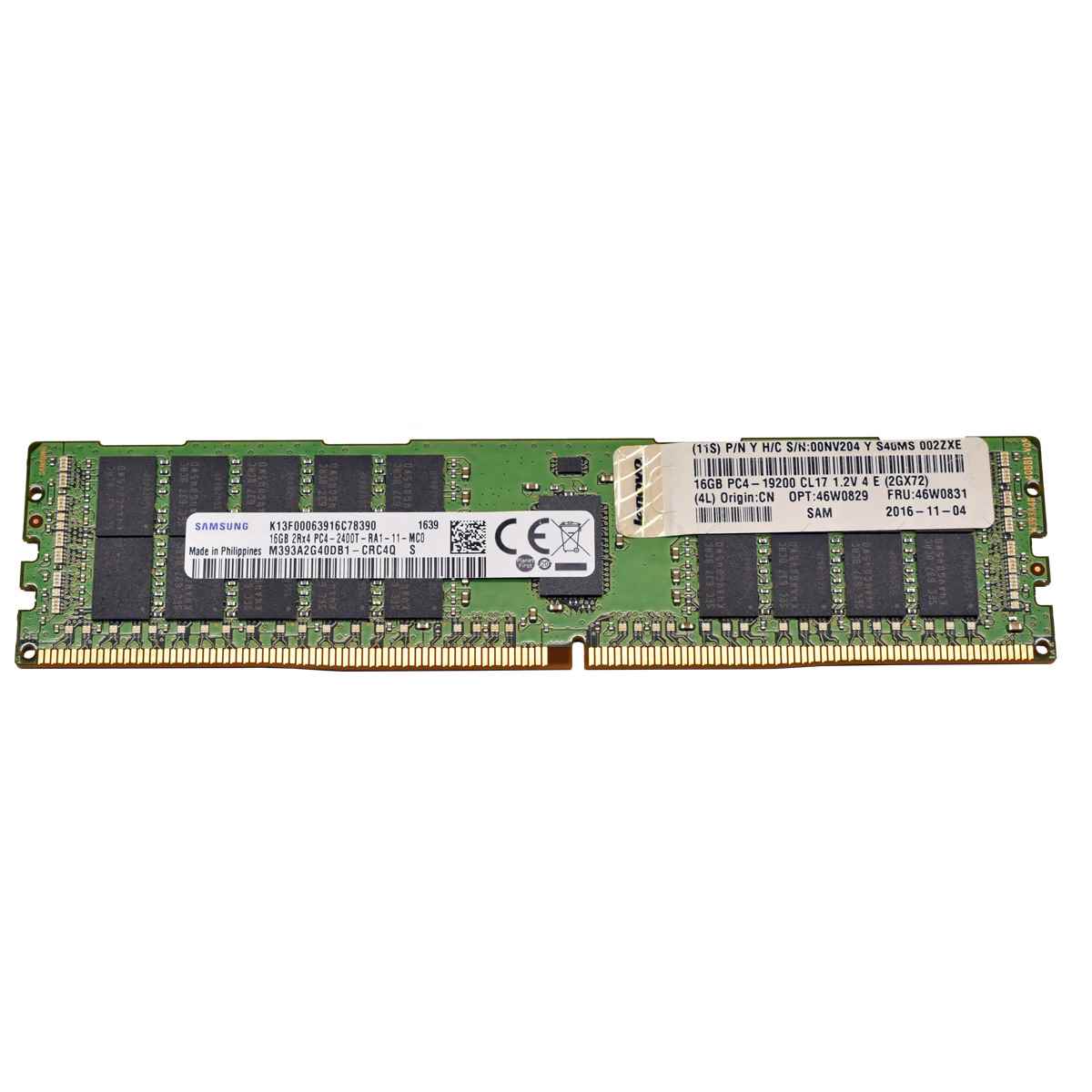 32GB Lenovo Samsung 2x16GB 2Rx4 PC4-2400T DDR4 RAM M393A2G40DB1-CRC 46W0831 46W0829 256GB Lenovo Samsung 16x16GB 2Rx4 PC4-2400T DDR4 RAM M393A2G40DB1-CRC 46W0831 46W0829