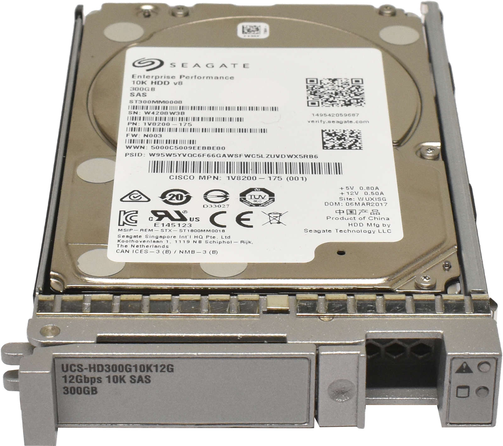Cisco Seagate 300GB 2.5" 12G 10K SAS HDD Festplatte ST300MM0008 UCS-HD300G10K15G mit Rahmen