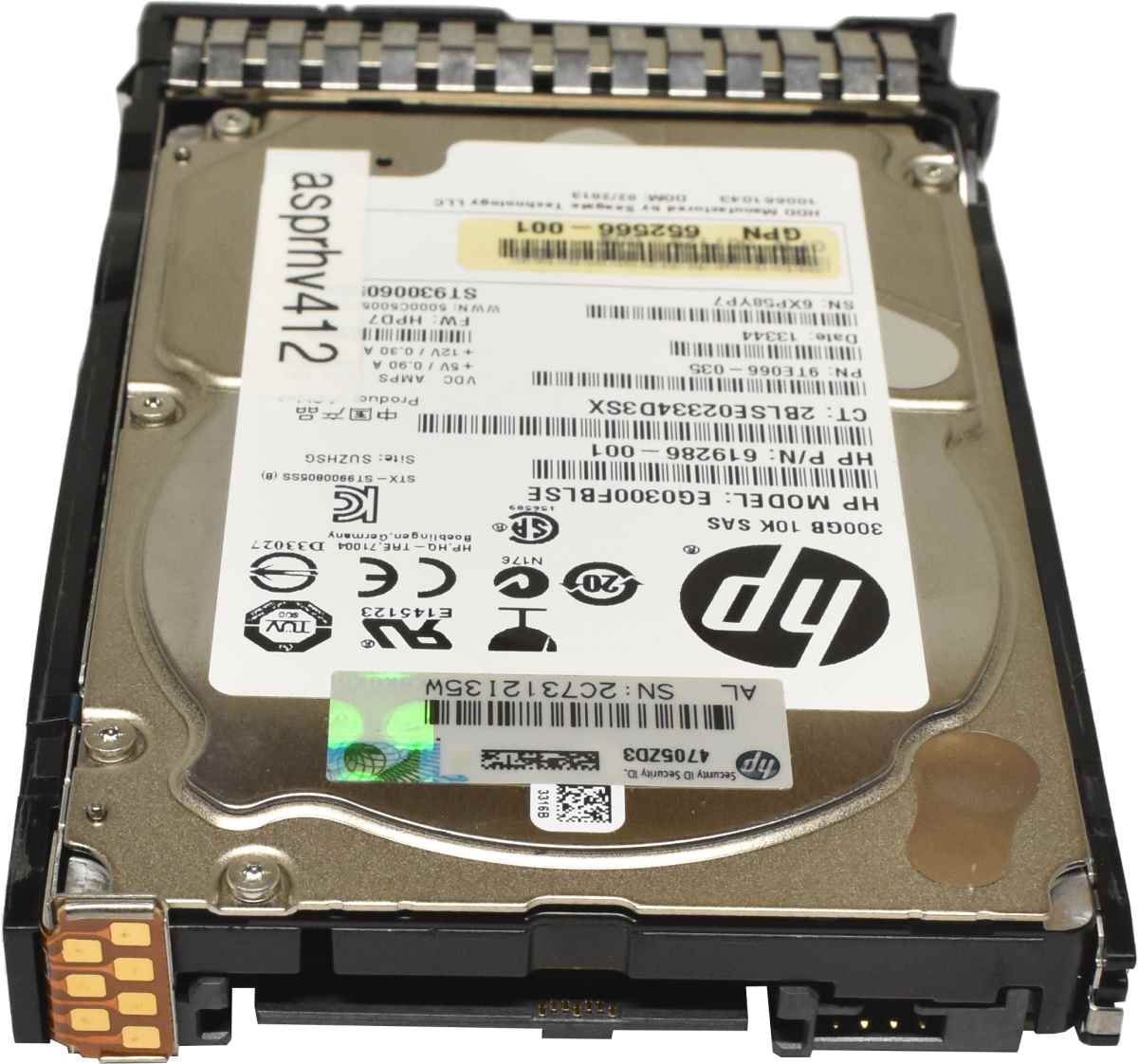 HP 300GB 2.5" 6G 10K SAS HDD Festplatte EG0300FBLSE 619286-001 mit Rahmen