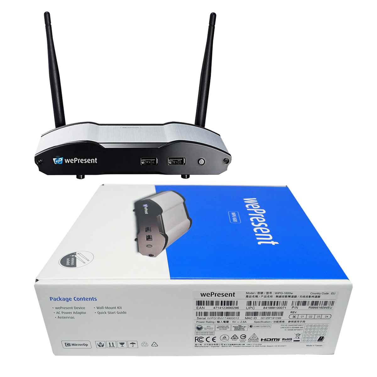 Barco wePresent WiPG-1600w Kabellose Multimedia Präsentationssystem neu OVP