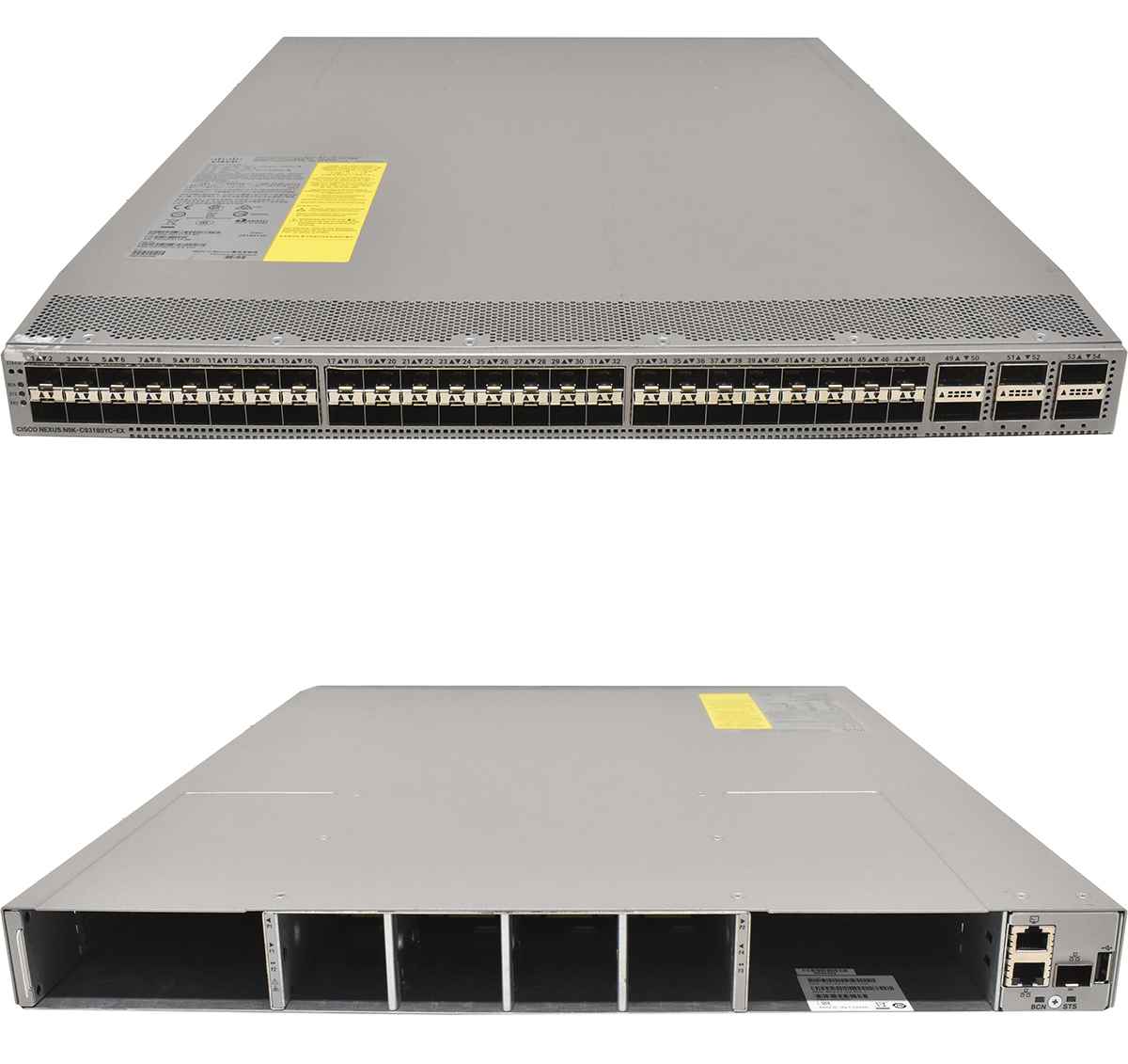 Cisco Switch Nexus N9K-C93180YC-EX 48-Ports SFP+ 10/25G 6-Ports 40/100G QSFP28 No OS No PSU No FAN 800-46237-02 Cisco Switch Nexus N9K-C93180YC-EX 48-Ports SFP+ 10/25G 6-Ports 40/100G QSFP28 No OS No PSU No FAN 800-46237-02