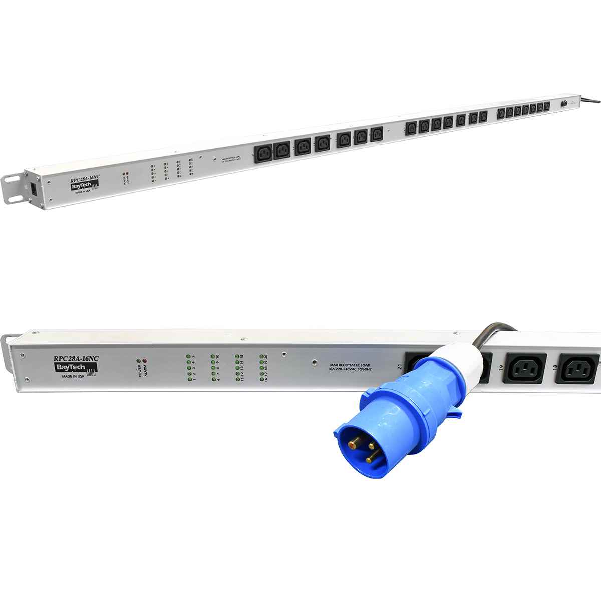 BayTech RPC28A-16NC Rack PDU Metered Single-Phase Null HE 16A 220-240V 21x C13 BayTech RPC28A-16NC Rack PDU Metered Single-Phase Null HE 16A 220-240V 21x C13